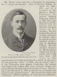 Il defunto signor Henry Cross, corrispondente speciale del Manchester Guardian