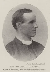 Il defunto reverendo G C Bailey, vicario di Dundee, che ha seppellito il generale Symons