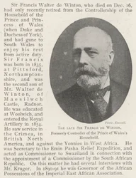 Il defunto Sir Francis de Winton, ex controllore della casa del Principe di Galles