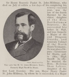 Il defunto Sir H St John-Mildmay, baronetto, ex sceriffo di Hants