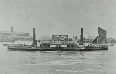 Woolwich Ferry: traghetto sul fiume, 1896