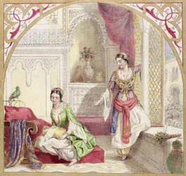 Interno Moresco con Due Donne, c.1840