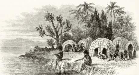 Un accampamento nativo nel Queensland, c.1880, da 
