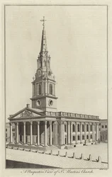 Vista prospettica della Chiesa di St Martin, Londra