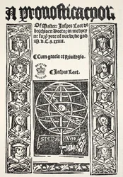 Una prognostica, di Jasper Laet (fl.1485-1532), stampata da R. Bankes, 1524