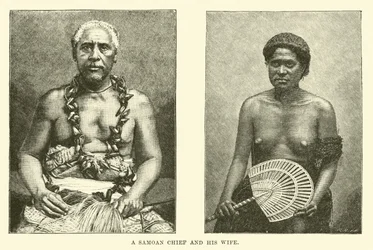 Un capo samoano e sua moglie