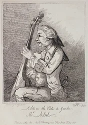 Un assolo sulla viola da gamba, Carl Friedrich Abel (1723-87) inciso da William Nelson Gardiner (1766-1814) 1787