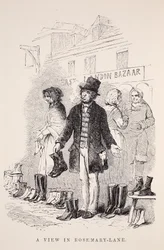 Una vista in Rosemary-Lane, illustrazione da London Labour and London Poor di Henry Mayhew, pub. 1862