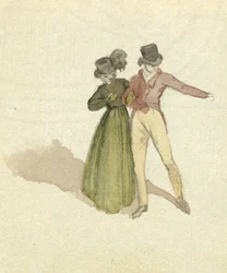 Una coppia che passeggia, c.1825