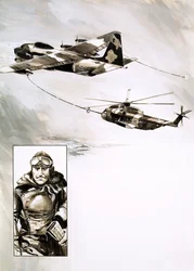 Un elicottero rifornito durante il volo