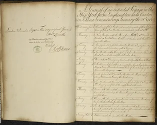 Diario di un viaggio previsto sulla nave York dall