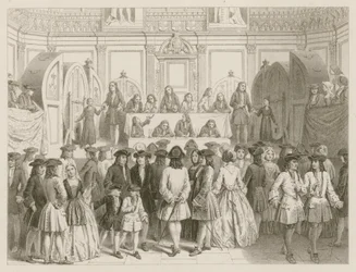 Una lotteria; circa 1750