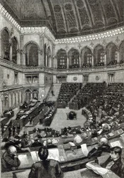 Una seduta notturna nella Camera dei Deputati Italiana, da 