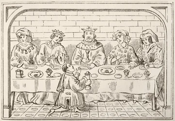 Un banchetto reale, da The National and Domestic History of England di William Hickman Smith Aubrey (1858-1916) pubblicato a Londra, c.1890
