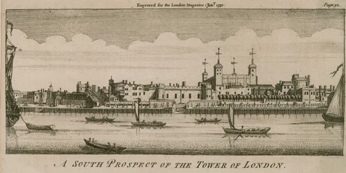 Una prospettiva sud della Torre di Londra