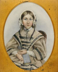 Una giovane Florence Nightingale in una cornice ovale