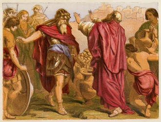 Abramo e Melchisedec (litografia a colori)