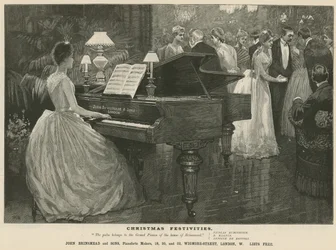 Pubblicità per il fabbricante di pianoforti John Brinsmead and Sons, Wigmore Street, Londra