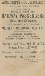 Pubblicità per la Railway Passenger Assurance Company