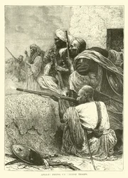 Afridis che sparano sulle truppe britanniche