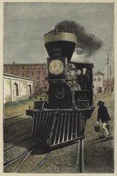 Una locomotiva americana e un para-bovini