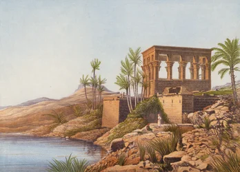 Un tempio egizio, vicino al fiume Nilo, Philae