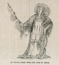 Un capo indiano con la pipa della pace