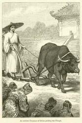 Un antico imperatore della Cina che guida l