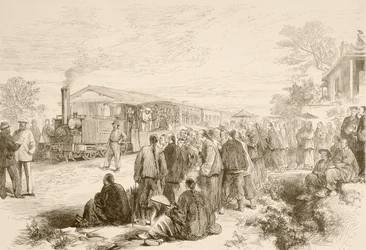Una prima ferrovia cinese c.1880 (litografia)