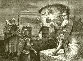 Avvicinamento della flotta normanna ostile