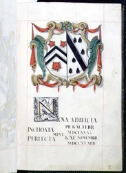 Archivio 3693 fol.2 Stemma da un libro di beneficenza di New Buildings, Oxford