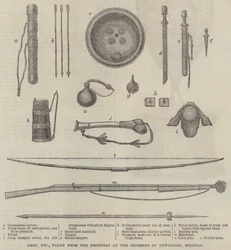 Armi, ecc., prese dai Bhooteas durante l