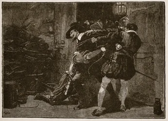 Arresto di Guy Fawkes, illustrazione da Cassells Illustrated History of England
