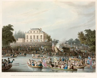 Arrivo a Brandeburgh House dei barcaioli ecc. con un indirizzo alla Regina, 3 ottobre 1820