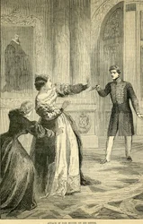 Attacco di Don Miguel a sua sorella, tratto da Cassells Illustrated History of England, 1857-1858