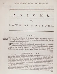 Axiomi, o Leggi del Moto, dal Volume I dei Principi Matematici della Filosofia Naturale di Sir Isaac Newton