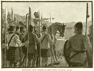 Bannockburn: Bruce che rivede le sue truppe prima della battaglia