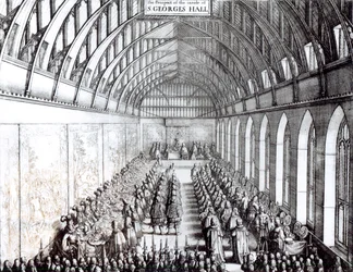 Banchetto di Carlo II nella Sala di San Giorgio, Castello di Windsor