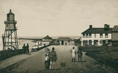 Bagno e sabbia, Dovercourt (litografia)