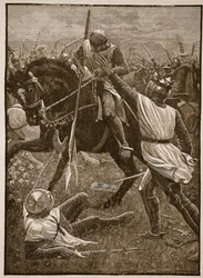 Battaglia di Evesham: re Enrico in pericolo, illustrazione da Cassells Illustrated History of England