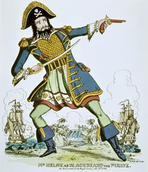 Barbanera il pirata (incisione colorata)