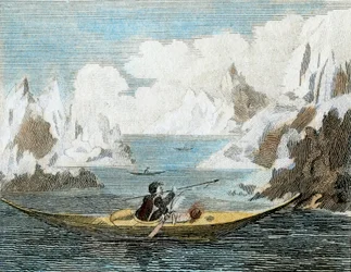Barca di un uomo della Groenlandia, 1779 circa (incisione)