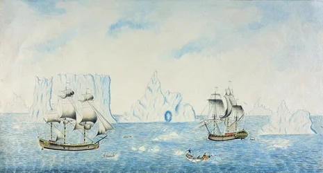 Barche che raccolgono ghiaccio, c.1773