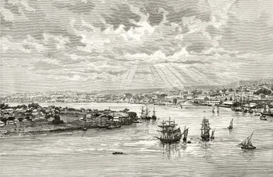 Porto di Brisbane, Australia, c.1880, da 