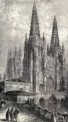 Cattedrale di Burgos, Burgos, Spagna, da „Spagna: un compendio della storia spagnola dalla conquista moresca alla caduta di Granada, 711-1492“, di Henry Edward Watts, pubblicato nel 1893