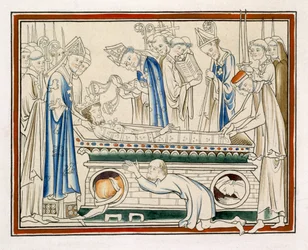 Sepoltura di Edoardo il Confessore, illustrazione da un facsimile di La Vita di San Edoardo il Confessore