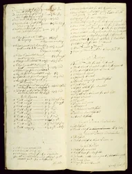Libro lungo dei bursari, che mostra un inventario iniziato nel 1631