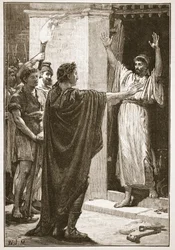 Cesare si impossessa del tesoro nel Tempio di Saturno