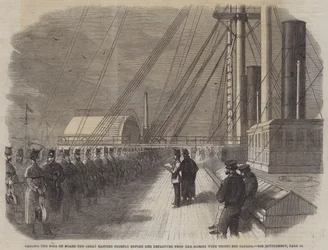 Chiamata del Ruolo a Bordo del Great Eastern poco prima della sua Partenza dal Mersey con Truppe per il Canada