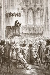 Calvino che predica il suo sermone d